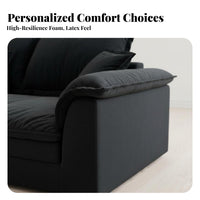 Deep-Seat Straight Sofa Nordic design Living Room Seating Cream Aesthetic Couch for Apartment Dwellers, Homeowners, Lounge Area