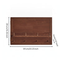 Wooden Power Meter Cabinet Cover with Hooks Space-Saving Power Meter Cabinet Cover with Shelf Vertical for Hallway