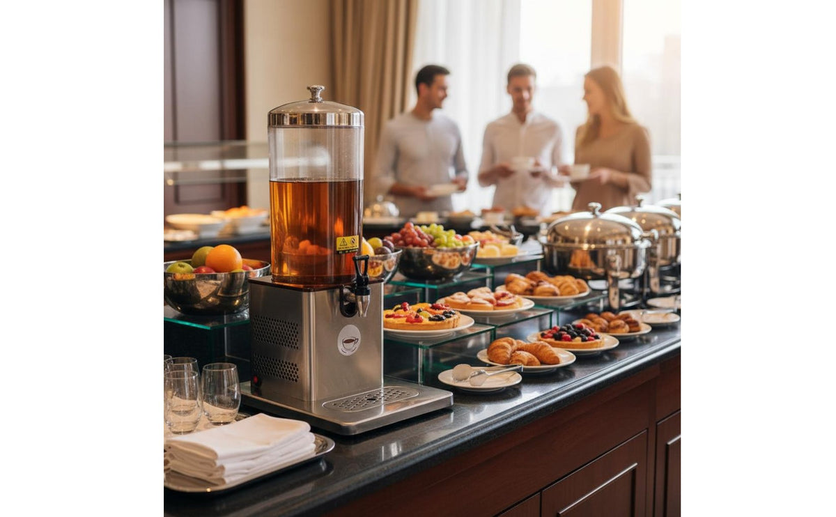 Electric Hot and Cold Beverage Machine Leak-Resistant Faucet Hot and Cold Beverage Dispenser Buffet Drink Server Easy to Clean