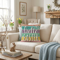 Easter Bunny Pillow Cover Festive Design Easter Pillow Cover Farmhouse Bunny Pillowcase for Homeowners, Party Hosts, Couch, Living Room, Bedroom