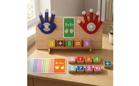 Hands-on Wooden Math Learning Board Detachable Addition Subtraction Board Natural Wood Colorful for Children, Kids