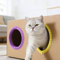 Massage Feline Rubbing Loop Interactive Feline Self-Grooming Tunnel Easy to Install for Indoor