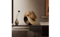 Bronze Abstract Interlocking Rings Sculpture Modern Interlocking Rings Sculpture Geometric Tabletop Decor Contemporary for Bookshelf