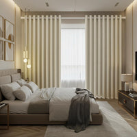 Sun Blocking Blackout Curtain Set Luxury Feel Textured Blackout Curtain Privacy Protection Window Covering Long-Lasting Drape for Light Sleepers, Alternating Schedule Workers, Apartment Dwellers, Bedroom, Living Room, Nursery, Office