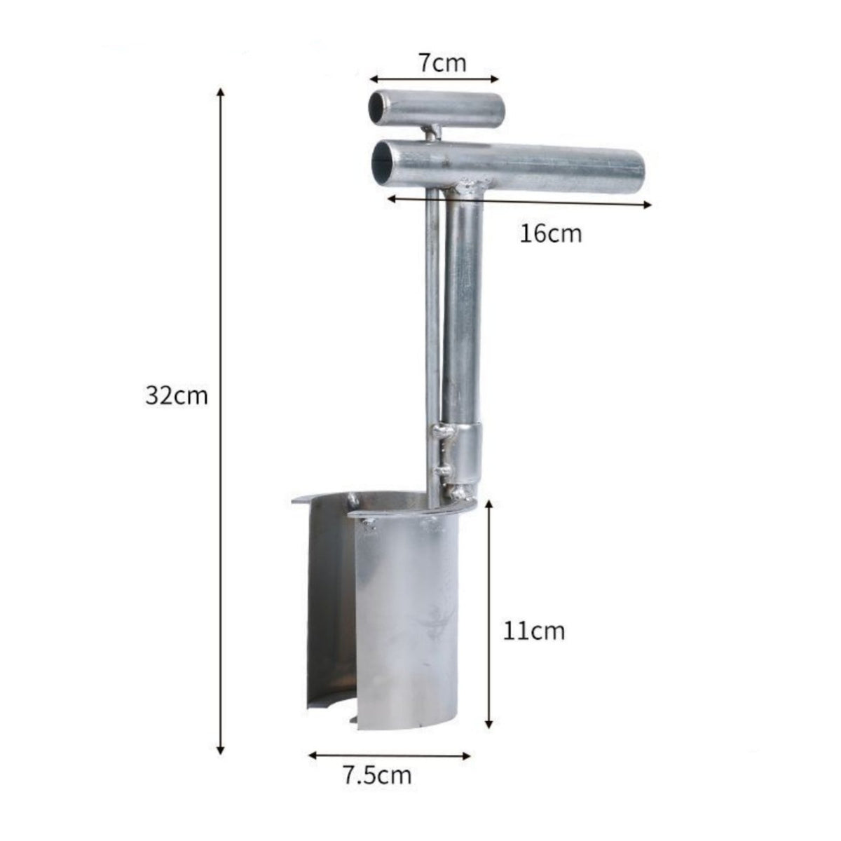 Bulb Planter Metal Seedling Transplanter Lightweight Tube Style Easy Soil Removal Seedling Hole Digger for Gardeners, Farmers, Farm