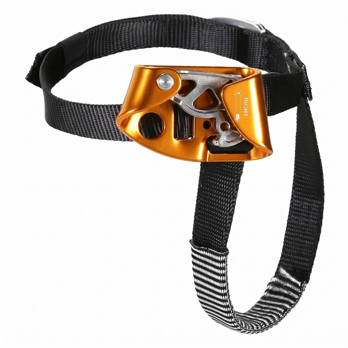 Compact Metal Foot Ascender Woven Straps Strap Foot Ascender Striped Material for Mountaineering