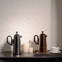Coffee Pot with Black Handle Stainless Steel Coffee Pot Rust-Resistant for Living Room