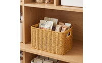 woven Storage Basket Storage Basket with Handles Space-Saving for Living Room