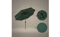 UPF50plus Crank Patio Umbrella with Tilt Octagonal Outdoor Umbrella with Base Adjustable Sun Shade Protection for Homeowners, Backyard