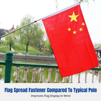 Outdoor China Flag, Telescopic Stainless Steel Handheld Flagpole, Waterproof Emblem for Hiking, Activities