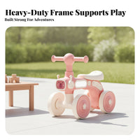 Stable Four-Wheel Balance Bike Anti-Rollover 4-Wheel Balance Bike Quiet Tires for Young Children