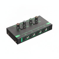 4-Channel Headphone Amplifier Compact Stereo Headphone Amp Metal for Artists, Podcast Station