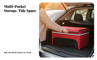 Two-Tier tier foldable Multi-Compartment Organizer Foldable Design foldable Compartment organizer Large Capacity Trunk Box long-lasting for Car Owners, Families, Commuters, journey Trips, Grocery Shopping, Camping, Garage