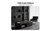 Nordic design Rectangular Coffee Table with Drawer Modern Minimalist Design Storage Coffee Table Wood Grain Finish Living Room Furniture Rounded Corners for Apartment Dwellers, Homeowners, Families, Lounge Area, Home
