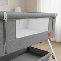 Portable Infant Crib Multifunctional Adjustable Bedside Infant Sleeper With Storage Basket Newborn Bedside Sleeper for Newborns, Infants
