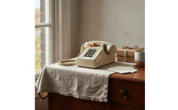 Mechanical Ringer Retro Push-Button Telephone Adjustable Volume Classic Desk Telephone Long-Lasting Construction Home Electronics for Seniors, Office