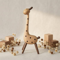 Wooden animal Ornament Handmade Solid Wood animal Statue Polished Finish for Home Display