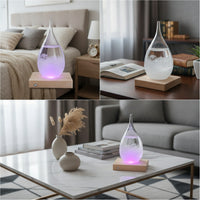 Crystalline Glass Weather Forecast Bottle Science-Inspired Teardrop Storm Glass Elegant Weather Forecast Bottle Transparent for Teachers, Desk