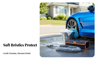 3 Pieces Nonmark Telescopic particles remover and Brush Kit Soft Bristles Extendable Handle Cleaning Tool Detachable unit Vehicle maintenance Product cleansable Reusable for vehicles fans, motorists, heavy-duty vehicle Owners, Garage, Driveway
