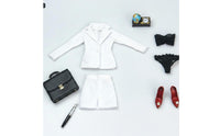 1/6 Scale Female Suit Set Includes High Heels Miniature Professional Wear Textile Collectible Accessory for Collectors, Hobbyists
