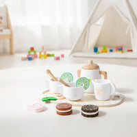 Wooden Tea Party Toy Creative Wooden Tea Set Tabletop for Daycare