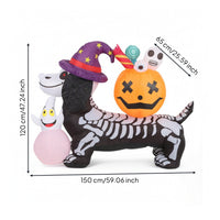 Inflatable Skeleton Dog Lighted Skeleton Dog Inflatable Playful for Yard