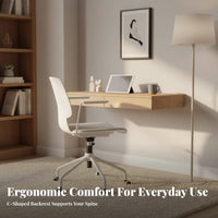 Ergonomic Design Wheeled Swivel Chair Minimalist Design Rolling Swivel Chair All-Day Comfort Office Furniture Adjustable Height for Adults, Telecommuter Workers, Students, Meeting Room
