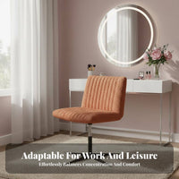 Ergonomic Design Armless Scalloped spine Chair Multi-Functional Armless Side Chair Curved spinerest Upholstered Seat firm-density Foam paddinging for Remote Workers, Homeowners, Study Room, Home Office, Small Spaces, leisure corner