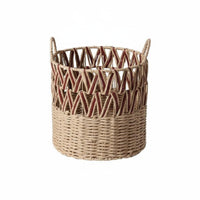 Handwoven Design Woven Laundry Hamper with Lid Large Capacity Clothes Bin Breathable Weave Household Storage Side Handles for College Students, Homeowners, Hotel Managers, Bathroom, Bedroom, Dorm Room, Closet