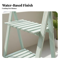 Multitier Display 2-Tier Foldable Ladder Shelf at no coststanding Foldable triangular frame display-areasaving Plant Stand Stable design for Gardeners, Decor aficionados, homeowners, Balcony, Indoor, Living Room, Outdoor