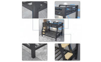 Space-Saving Metal Bunk Bed Double-Decker Bunk Bed Frame Industrial Furniture Heavy Duty for Teens, Students, Kids, Bedroom, Dorm Room, Hostel
