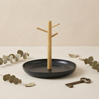 2-in-1 Tree Key Holder Compact Key Tray Stand Rustic Style Branch Peg Stand Sturdy