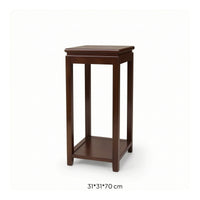 Tall Pedestal Stand with Shelf Indoor Wooden Display Stand Square Bonsai Pedestal Carved for Homeowners, Collectors