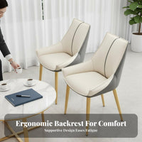 Modern Minimalist Design Upholstered Side Chair with Metal Legs Light Luxury aesthetic Dining Seating Soft Padded Seat Indoor Furniture Ergonomic Backrest for Restaurant Owners, Interior Designers, Kitchen, Living Room, Waiting Area, Office