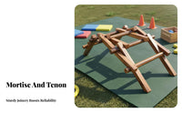 Mortise Tenon Construction Piece S Hands-on Learning Wooden Climbing Frame Strong Load-Bearing Interlocking Wood Block Bridge for Outdoors, Backyard