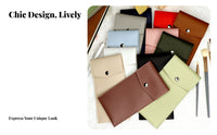 PU Leather Pen Pouch Versatile Pocket Protector Compact Pen Slip Case for Students, Professionals, School, Office