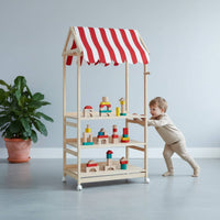 Children's Book and Toy Organizer Freestanding House-Style Shelf Accessible