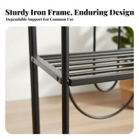 Movable with casters Tiered Plant Stand Multitier Design 4-Tier Rolling Flower Rack Space-Saving Display Shelf Anti-Rust for Gardeners, Homeowners, Apartment Dwellers, Balcony, Living Room, Indoor, Office