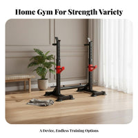 Adjustable Squat Rack Stable Multi-Function Bench Press Rack Heavy Duty Steel Construction Separate Barbell Stands for Bodybuilders, Weightlifters