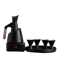 Sake Warmer Set Antique Style Heated Drink Bottle and Cups Home Bar Accessory Drinkware for Tea Room