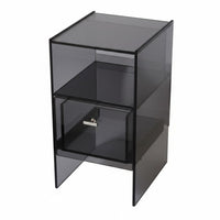 Modern Design Multi-Level Accent Table Minimalist aesthetic Waterfall End Table Transparent Look Nightstand single-Piece Construction for Homeowners, Apartment Dwellers, Students, Bedroom, Small Spaces, Living Room, Nursery