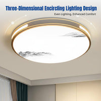 LED Ceiling Light, Modern Iron Art, Three-Color Dimming, Energy Saving, for Bedroom, Living Room, Dining Area