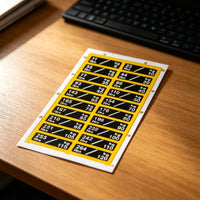 Pounds and Kilograms Weight Stack Label Sheet Two-Column Layout Weight Label Sticker Sheet Yellow Border for Gym