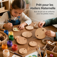 Pre-drilled Pine Wood Slices for DIY Crafts, Painting, and Decorations
