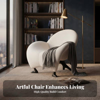 Nordic Design ram's Horn Chair Light Luxury aesthetic Indoor Furniture Sculptural Form Ergonomic Backrest for Interior Designers, Apartment Dwellers, Living Room, Showroom, Lounge Area, perusing alcove