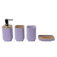 4 Pieces Bathroom Countertop Tray Set Drainage Cutouts 4 Piece Bathroom Accessory Set Bamboo Accent Home Organization Toiletry Organizer Minimalist Design for Washroom