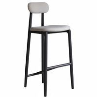 utilitarian aesthetic Wooden Seat Counter Stool Light Luxury Bar Chair Nordic Design Seating Furniture with Footrest for Cafe Owners, Homeowners, Adults, Reception Desk, Restaurant, Kitchen