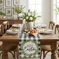 Easter Table Runner Sturdy Spring Easter Table Runner Farmhouse Interior Embellishments Textile for Party Hosts, Homeowners, Daily Use, Home Party Decor
