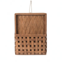 Woven Wall Basket Hanging Rope Wooden Storage Basket Handcrafted