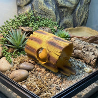 Crested Gecko Enclosure Accessories Resin Tree Hollow, Water-Repelling Reptile Hide and Tortoise House Indoor, Bark Climbing Surface
